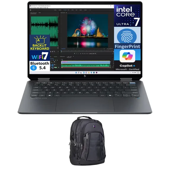 HP OMNIBOOK ULTRA FLIP 14-FH0013DX INTEL ULTRA 7-256V 16GB RAM 1TB SSD 14" 3K UWVA OLED DISPLAY TOUCHSCREEN BACKLIT KEYBOARD FINGERPRINT READER WINDOW 11 HOME